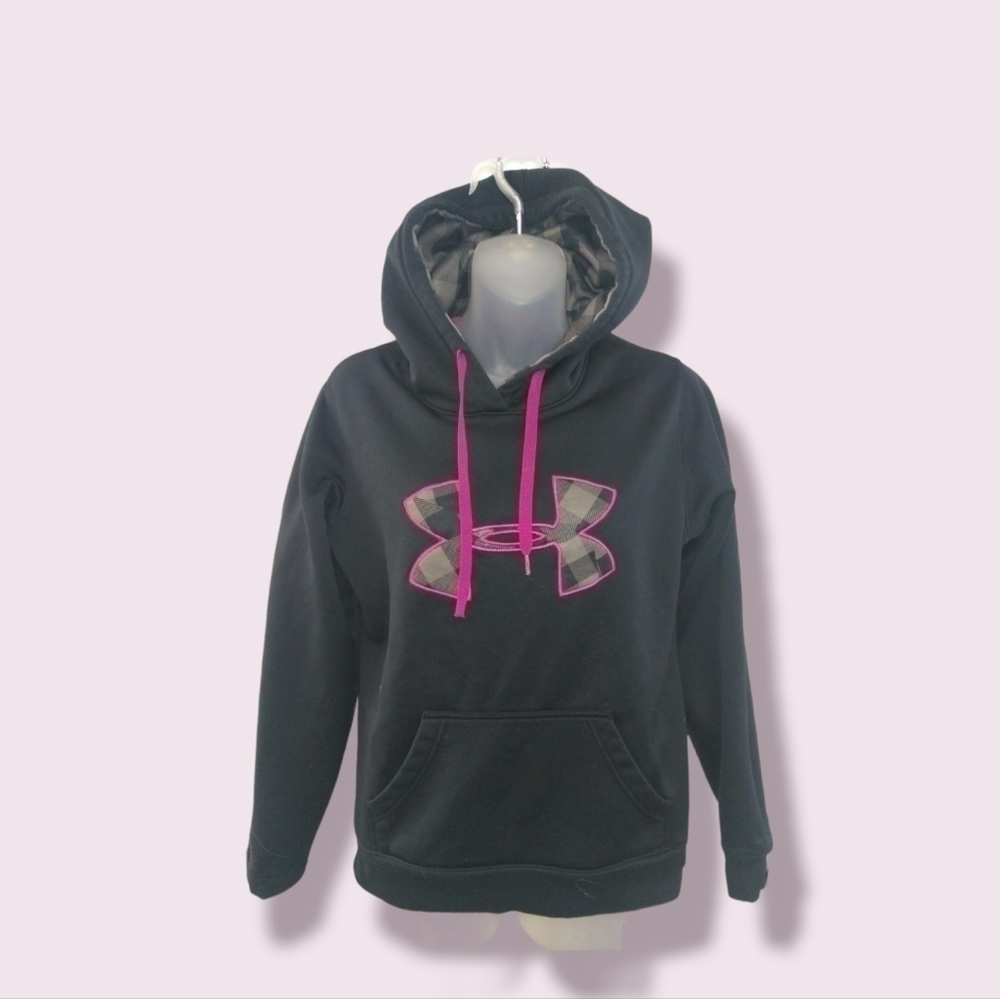 Under Armour Women's Pullover Hoodie SZ S Black Pink